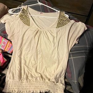 White and gold blouse